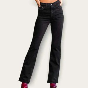 Levi's Premium Denim Ribcage Bootcut Jeans Black 26 (fits 25)